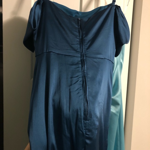 teal satin gown - Picture 10 of 13